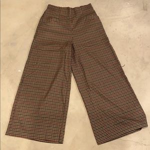 Zara Plaid Wide Leg Trousers